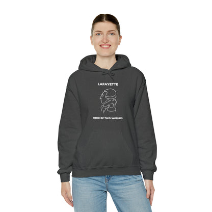 Marquis de Lafayette Classic Unisex Heavy Blend Hooded Sweatshirt - Line Portrait Design