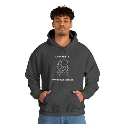 Marquis de Lafayette Classic Unisex Heavy Blend Hooded Sweatshirt - Line Portrait Design