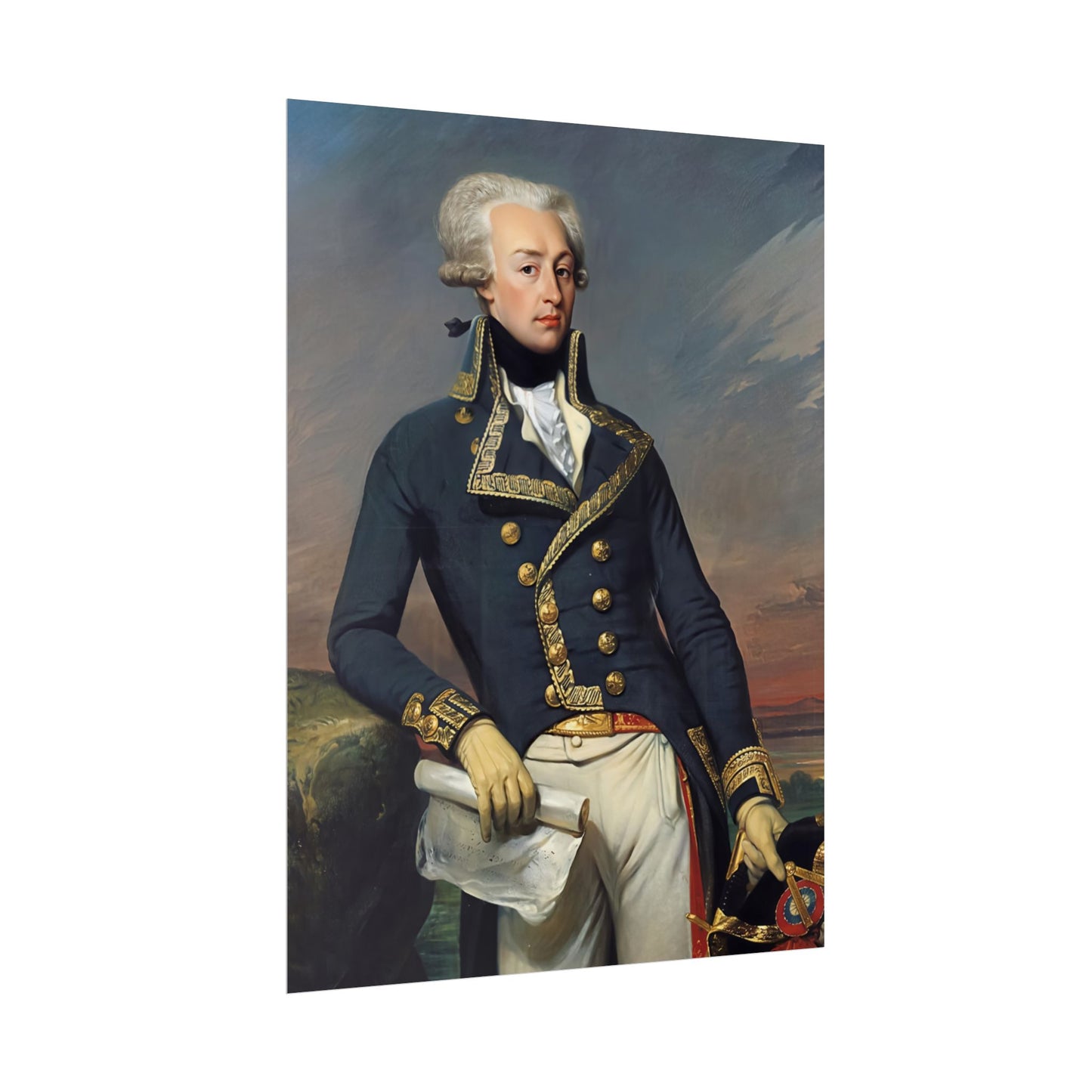 Marquis de Lafayette Classic Portrait Rolled Poster - Beautiful Unique Gift for the History Lover or Lafayette Fan!
