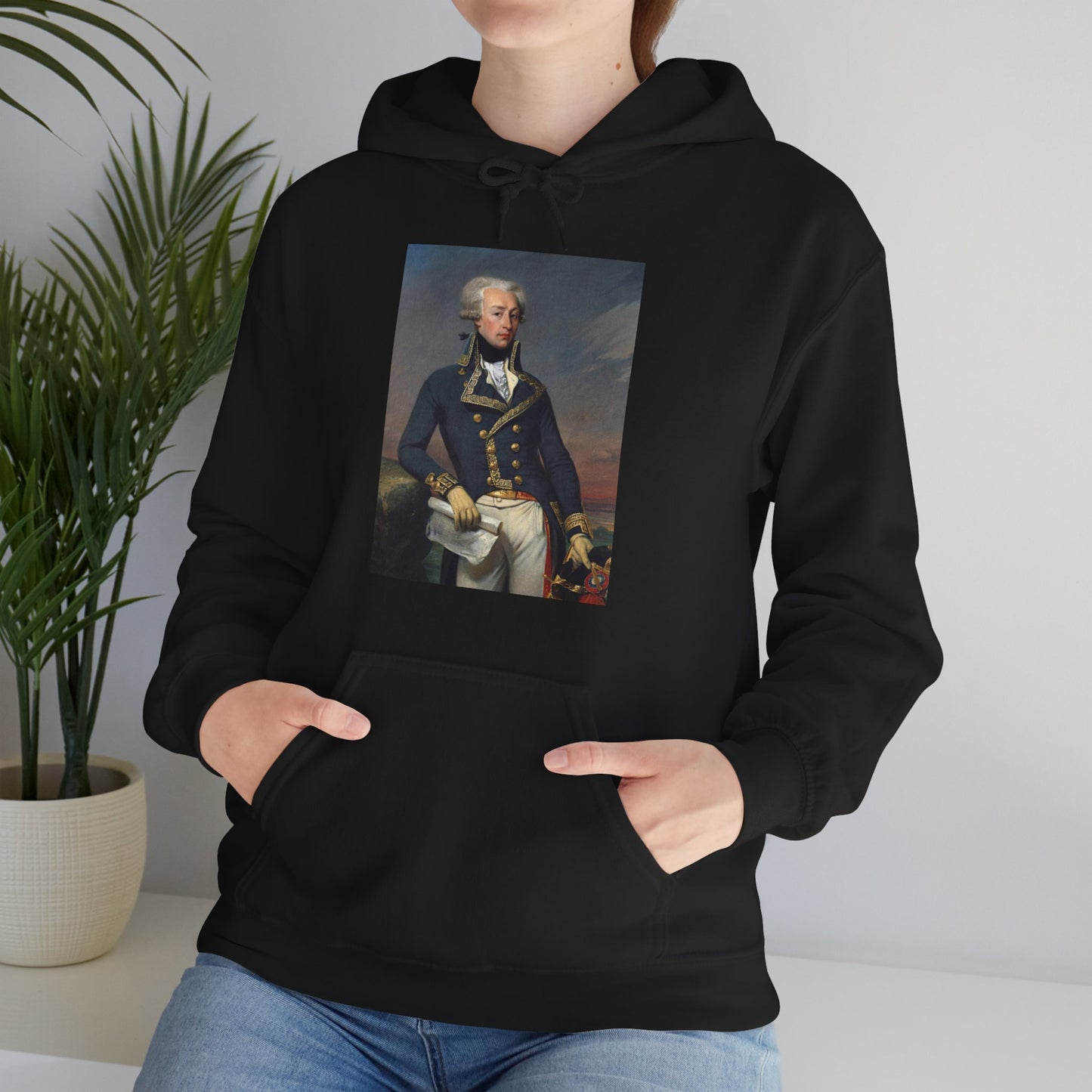 Two-Sided Marquis de Lafayette Classic Unisex Heavy Blend Hooded Sweatshirt With Quote