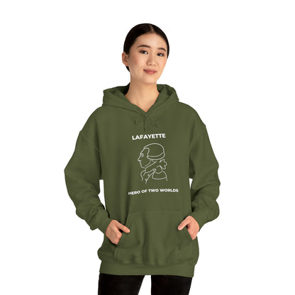 Marquis de Lafayette Classic Unisex Heavy Blend Hooded Sweatshirt - Line Portrait Design