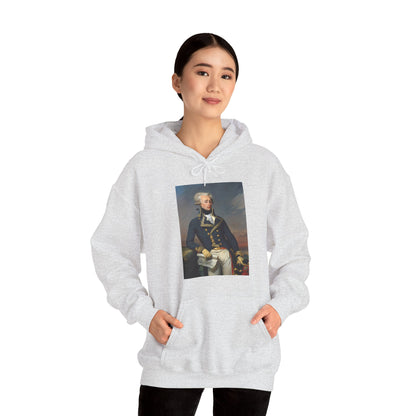 Two-Sided Marquis de Lafayette Classic Unisex Heavy Blend Hooded Sweatshirt With Quote
