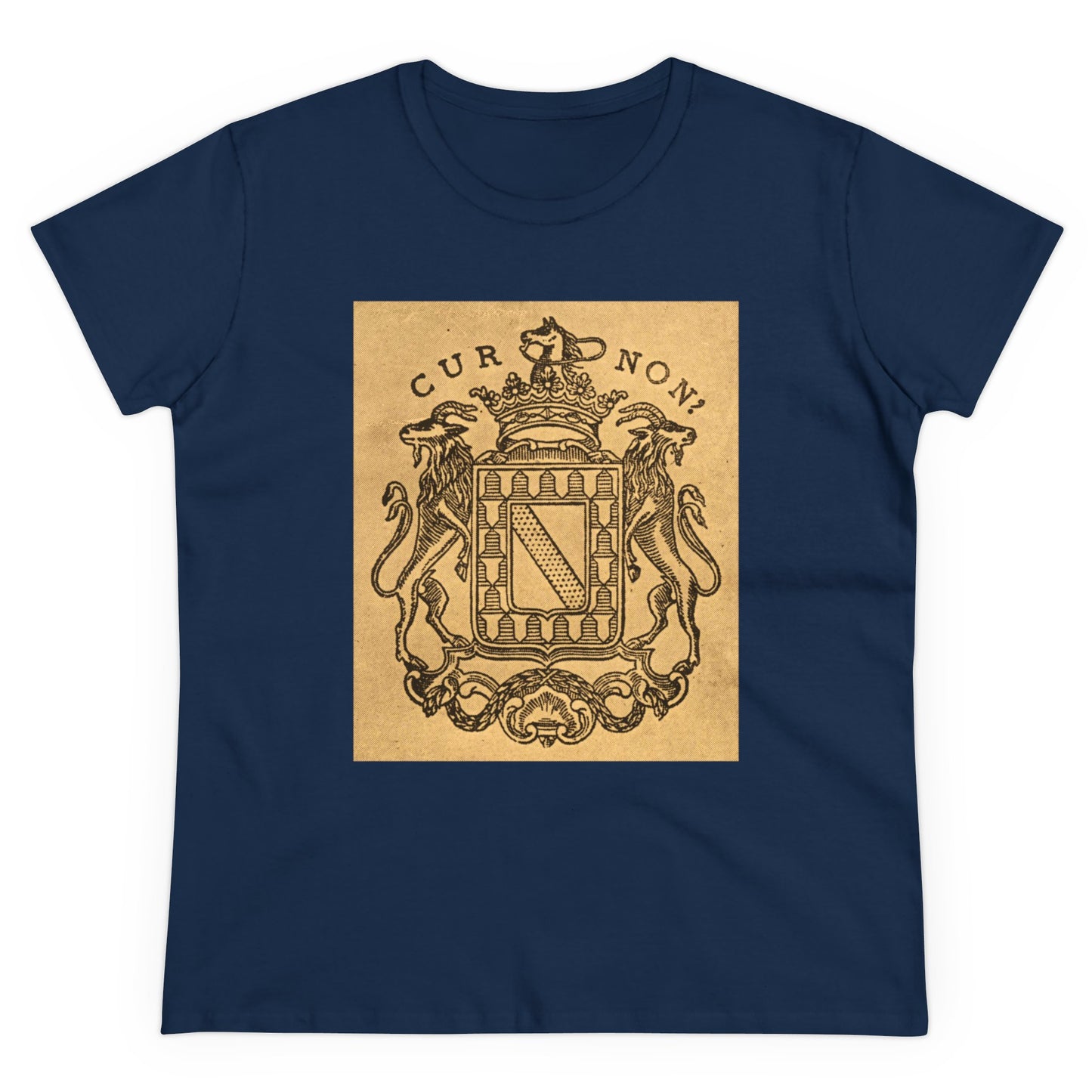 Lafayette Women's Coat of Arms Full Image Cap Sleeves Cotton Tee - Slightly Fitted, Marquis de, Bicentennial, History, Washington, Hamilton