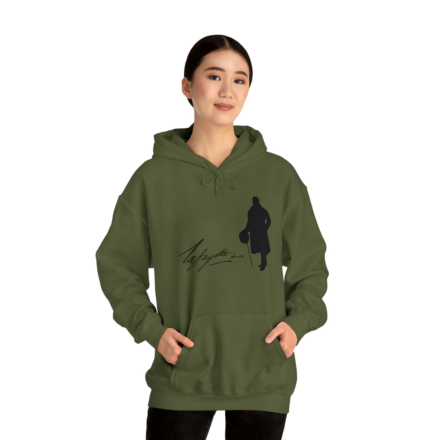 Lafayette Silhouette Signature Unisex Heavy Blend Hooded Sweatshirt - One-sided, No quote on the back