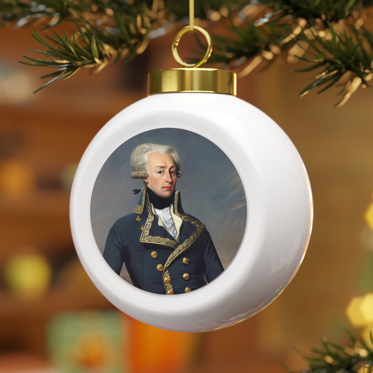 Lafayette Christmas Ball Ornament - Marquis de Lafayette Classic Portrait