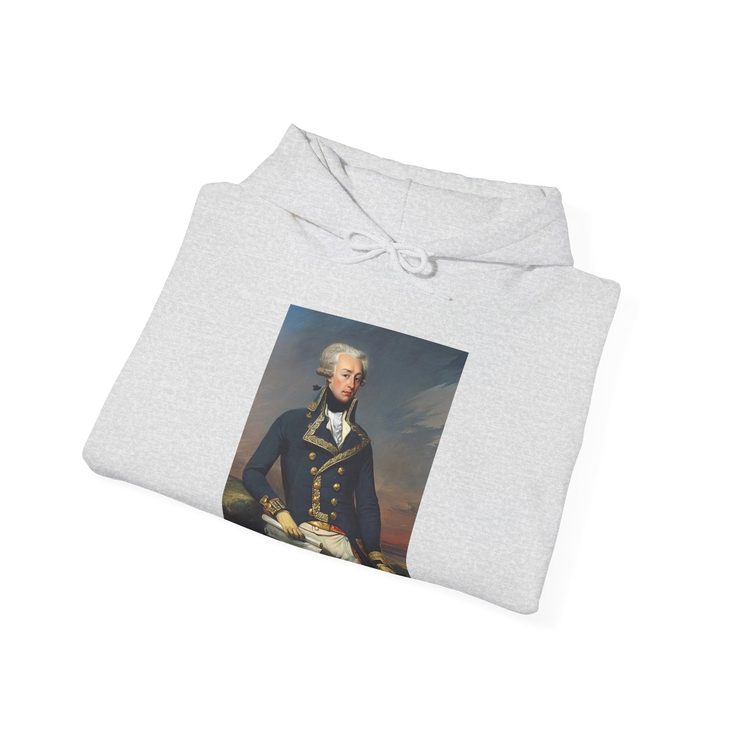 Two-Sided Marquis de Lafayette Classic Unisex Heavy Blend Hooded Sweatshirt With Quote