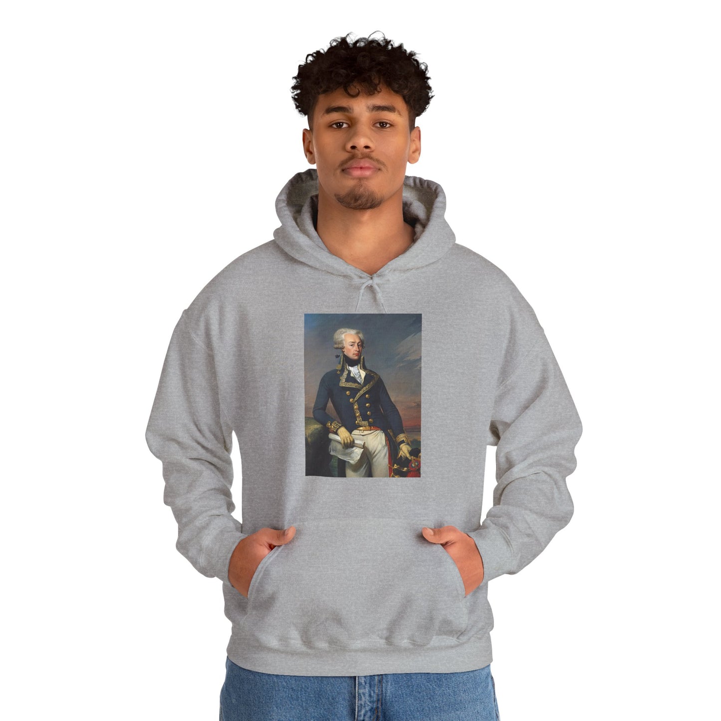 Two-Sided Marquis de Lafayette Classic Unisex Heavy Blend Hooded Sweatshirt With Quote
