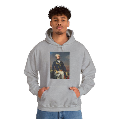Two-Sided Marquis de Lafayette Classic Unisex Heavy Blend Hooded Sweatshirt With Quote