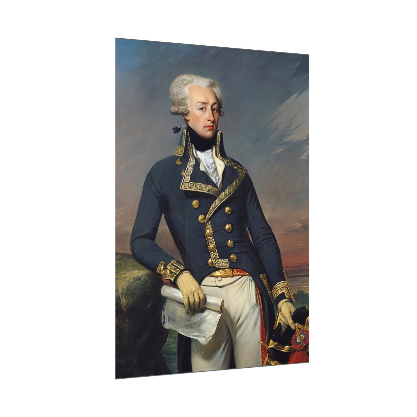 Marquis de Lafayette Classic Portrait Rolled Poster - Beautiful Unique Gift for the History Lover or Lafayette Fan!