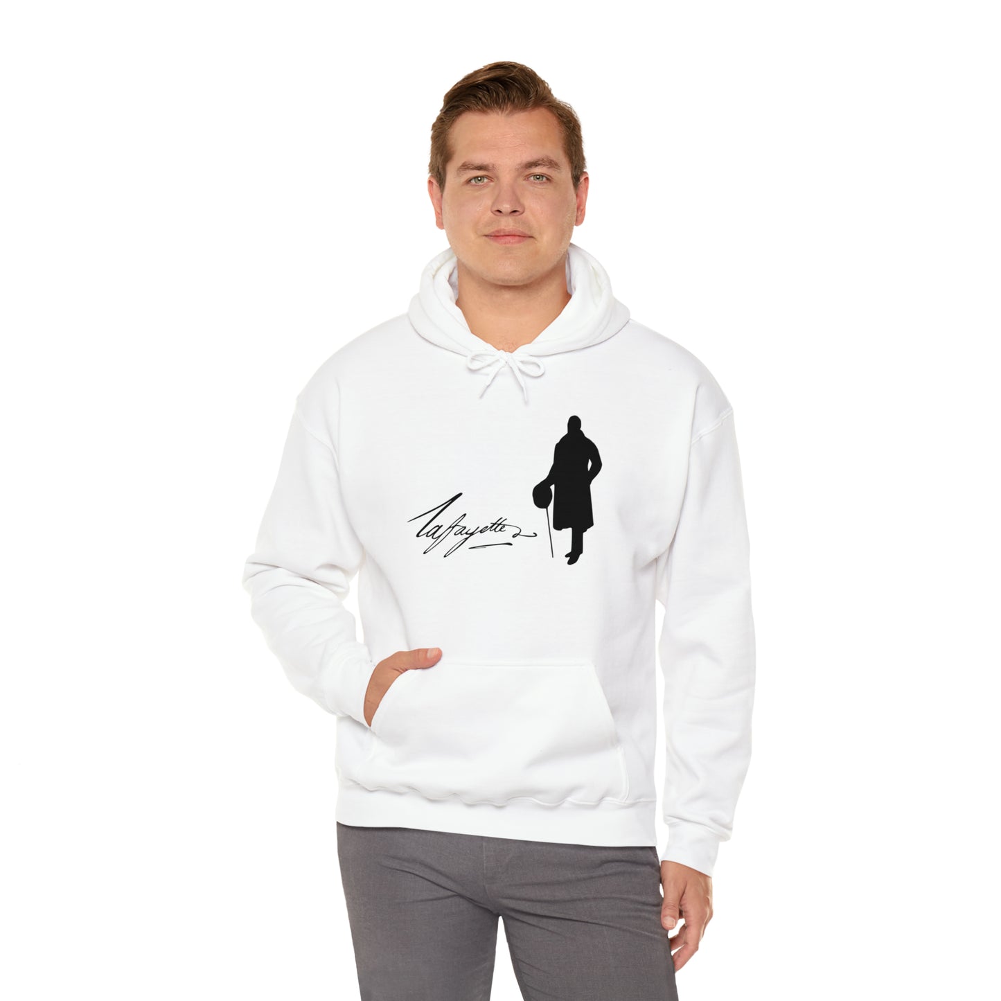 Lafayette Silhouette Signature Unisex Heavy Blend Hooded Sweatshirt - One-sided, No quote on the back