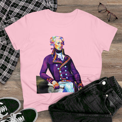 Lafayette Women's Tee Colorful Cap Sleeves Midweight Cotton - Slightly Fitted, Bicentennial, Marquis de Lafayette, History, History Teacher