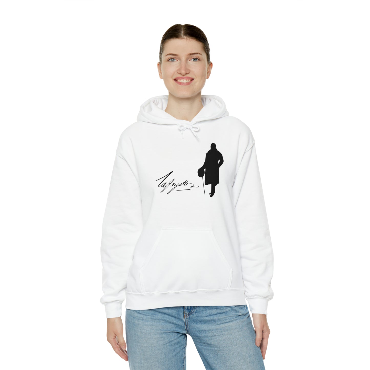 Lafayette Silhouette Signature Unisex Heavy Blend Hooded Sweatshirt - One-sided, No quote on the back