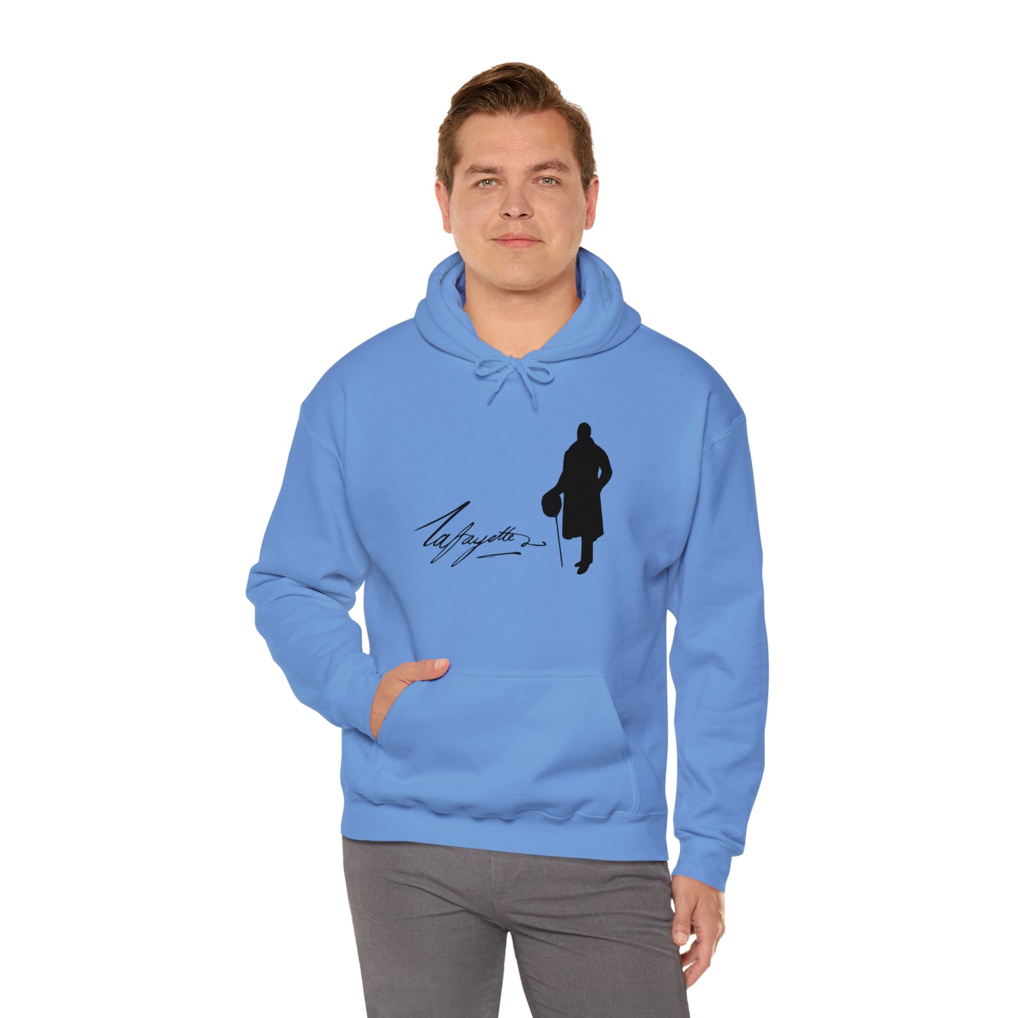 Lafayette Silhouette Signature Unisex Heavy Blend Hooded Sweatshirt - One-sided, No quote on the back