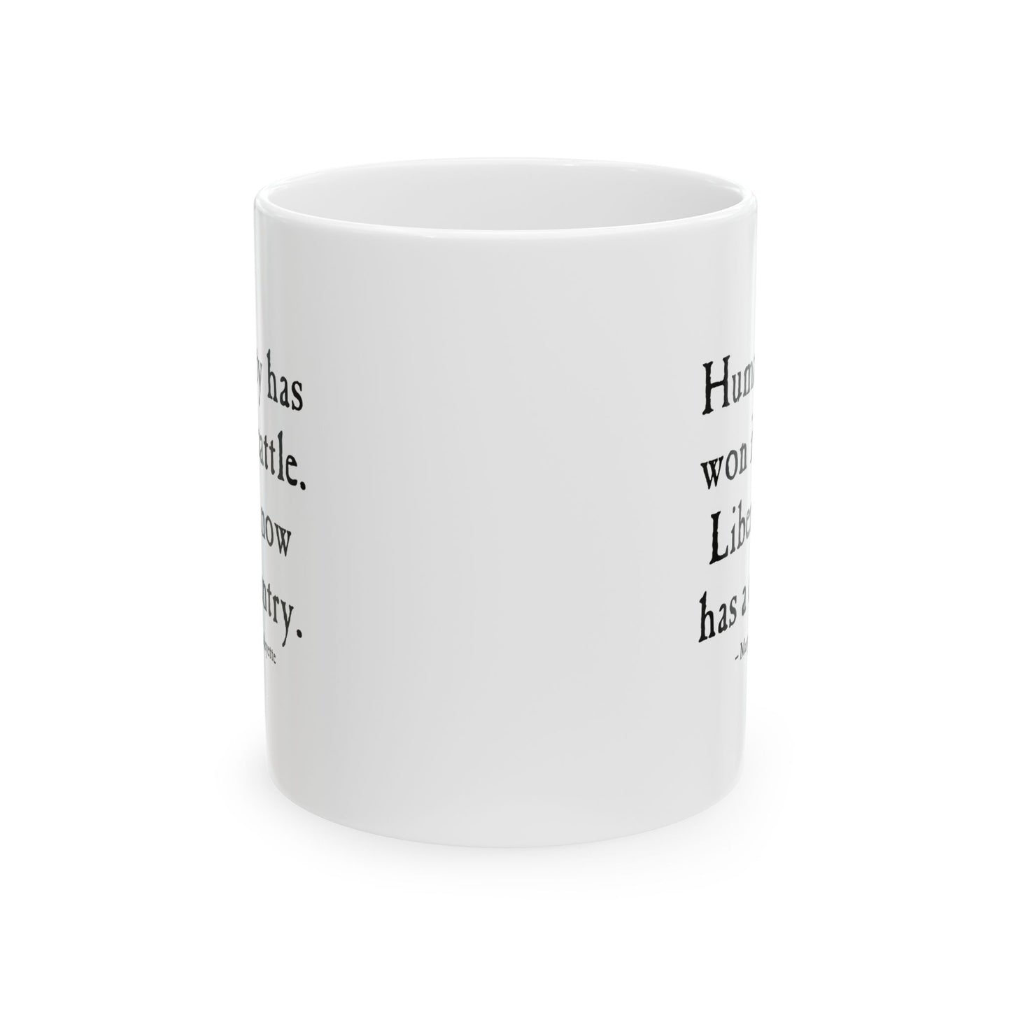 Lafayette Quote Mug Antique Letters - 11oz White Ceramic