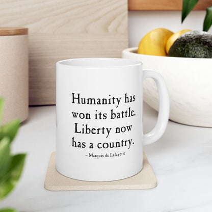 Lafayette Quote Mug Antique Letters - 11oz White Ceramic