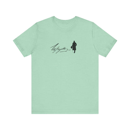 Marquis de Lafayette Silhouette Signature Unisex Jersey Short Sleeve Tee - With Lafayette Quote