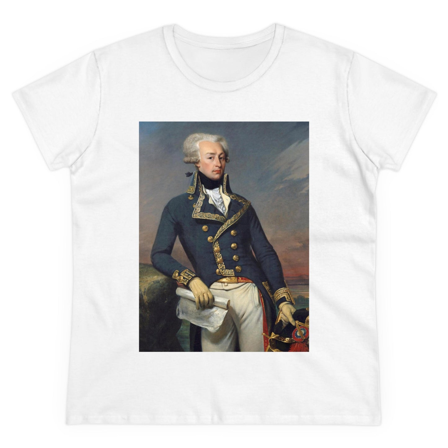 Lafayette Women's Tee Classic Cap Sleeves Midweight Cotton - Slightly Fitted, Marquis de Lafayette, Bicentennial, History, History Teacher