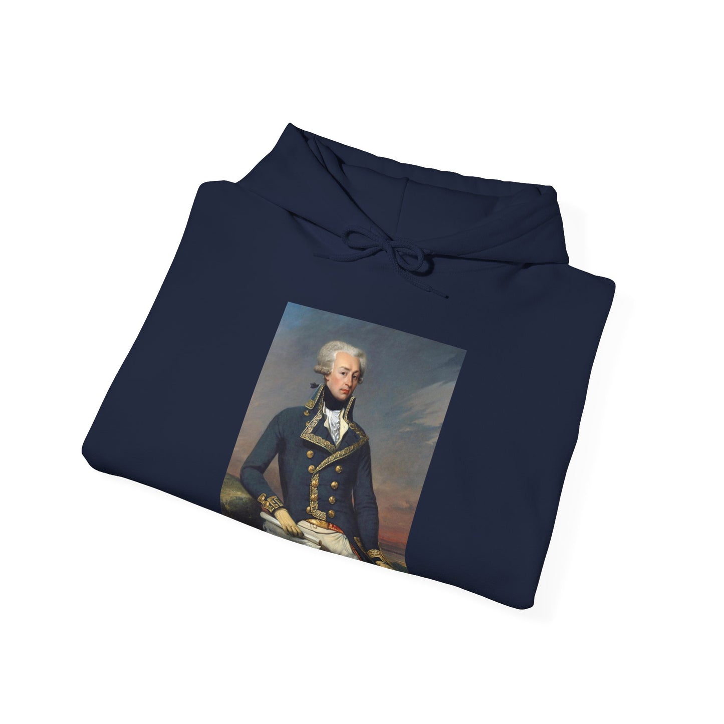 Two-Sided Marquis de Lafayette Classic Unisex Heavy Blend Hooded Sweatshirt With Quote