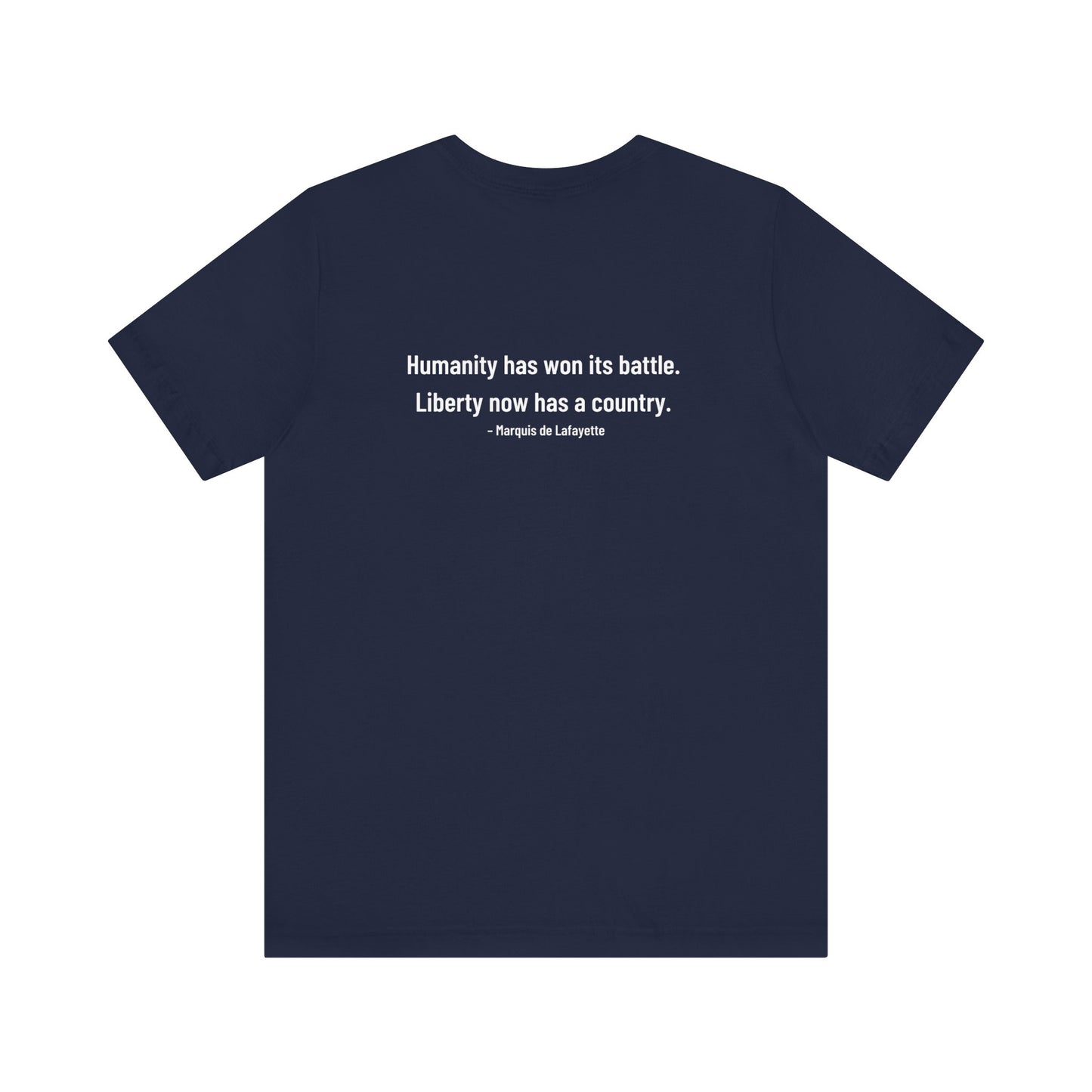 Marquis de Lafayette Silhouette Signature Unisex Jersey Short Sleeve Tee - With Lafayette Quote