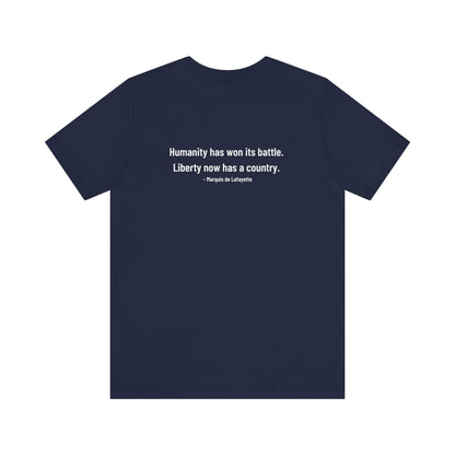 Marquis de Lafayette Silhouette Signature Unisex Jersey Short Sleeve Tee - With Lafayette Quote