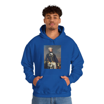 Two-Sided Marquis de Lafayette Classic Unisex Heavy Blend Hooded Sweatshirt With Quote