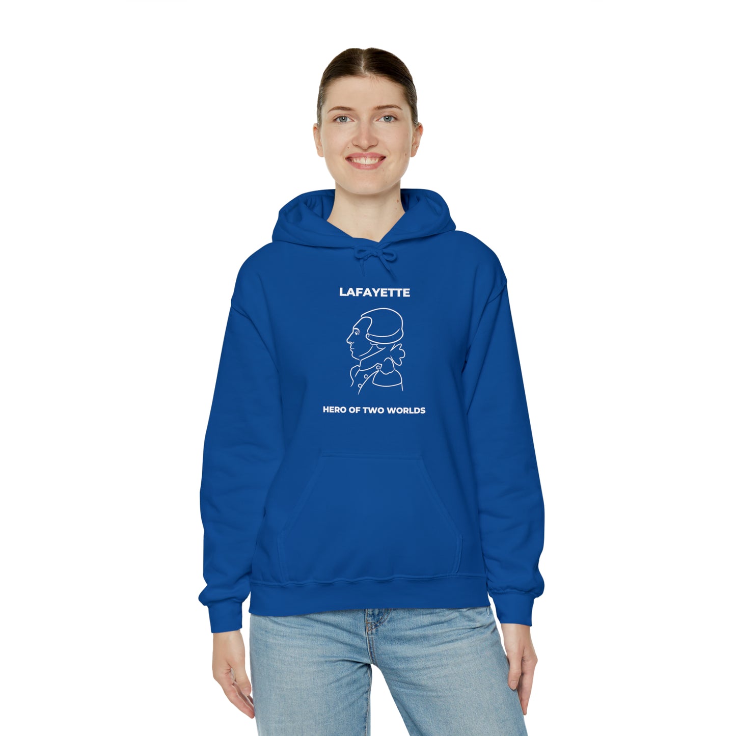 Marquis de Lafayette Classic Unisex Heavy Blend Hooded Sweatshirt - Line Portrait Design