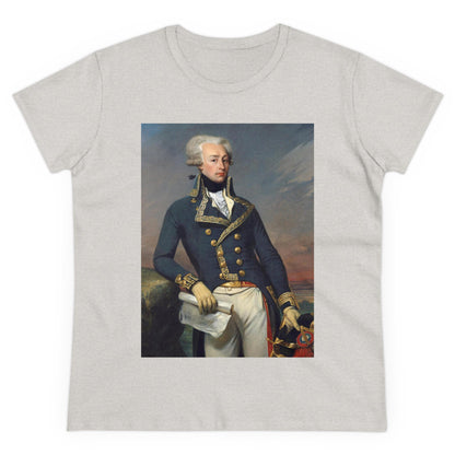 Lafayette Women's Tee Classic Cap Sleeves Midweight Cotton - Slightly Fitted, Marquis de Lafayette, Bicentennial, History, History Teacher