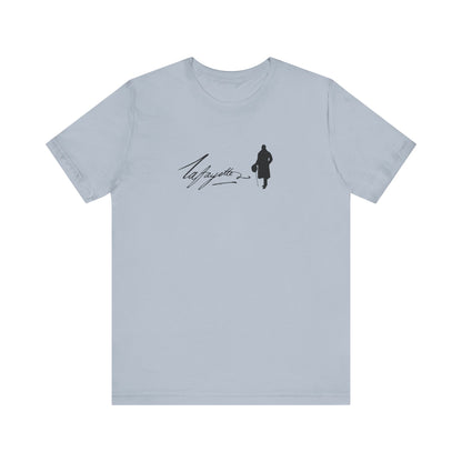 Marquis de Lafayette Silhouette Signature Unisex Jersey Short Sleeve Tee - With Lafayette Quote