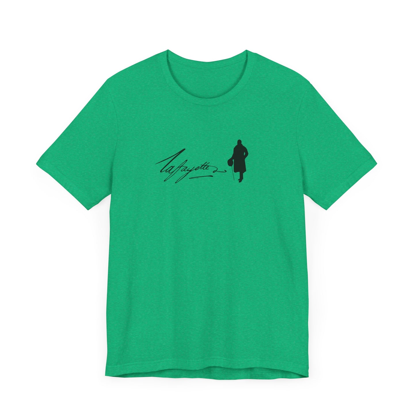 Marquis de Lafayette Silhouette Signature Unisex Jersey Short Sleeve Tee - With Lafayette Quote