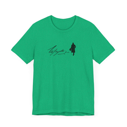 Marquis de Lafayette Silhouette Signature Unisex Jersey Short Sleeve Tee - With Lafayette Quote