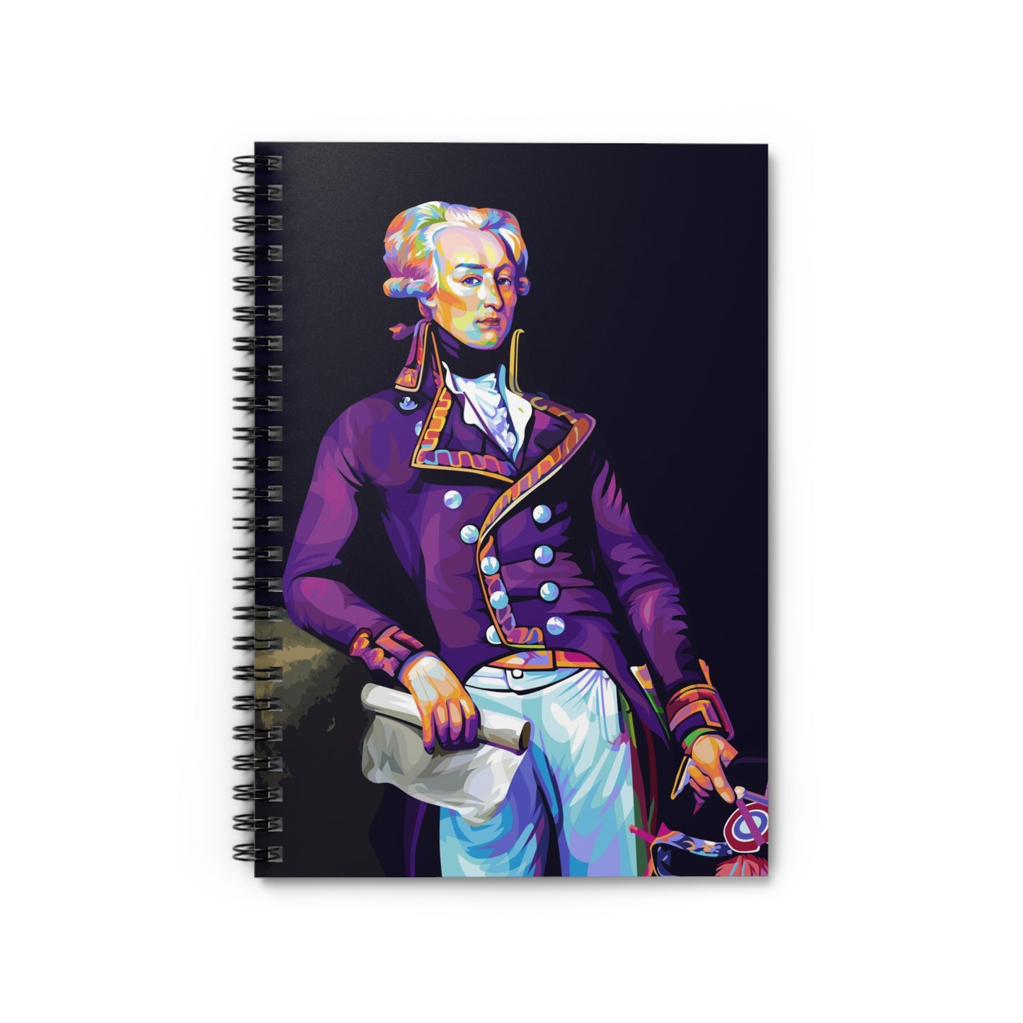 Lafayette Colorful Pop Art Portrait Spiral Notebook - 6"x 8" lined-page notebook