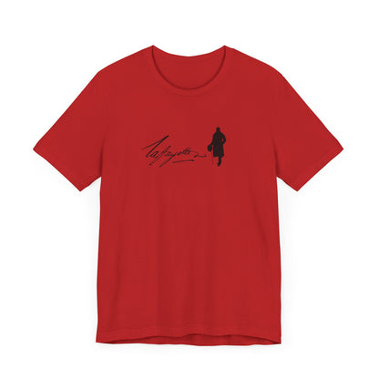 Marquis de Lafayette Silhouette Signature Unisex Jersey Short Sleeve Tee - With Lafayette Quote