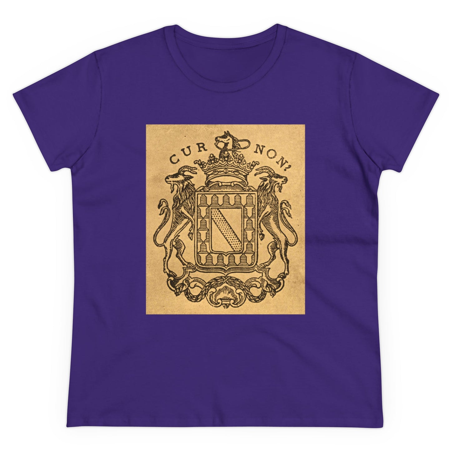 Lafayette Women's Coat of Arms Full Image Cap Sleeves Cotton Tee - Slightly Fitted, Marquis de, Bicentennial, History, Washington, Hamilton