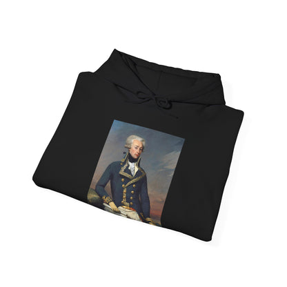 Two-Sided Marquis de Lafayette Classic Unisex Heavy Blend Hooded Sweatshirt With Quote