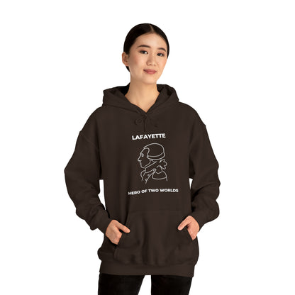 Marquis de Lafayette Classic Unisex Heavy Blend Hooded Sweatshirt - Line Portrait Design