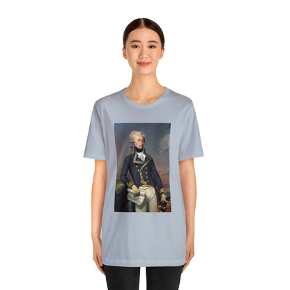 Person or people wearing Lafayette Marquis de Lafayette t-shirt with portrait painting