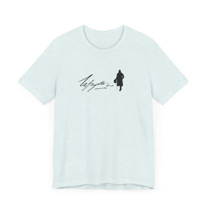 Marquis de Lafayette Silhouette Signature Unisex Jersey Short Sleeve Tee - With Lafayette Quote