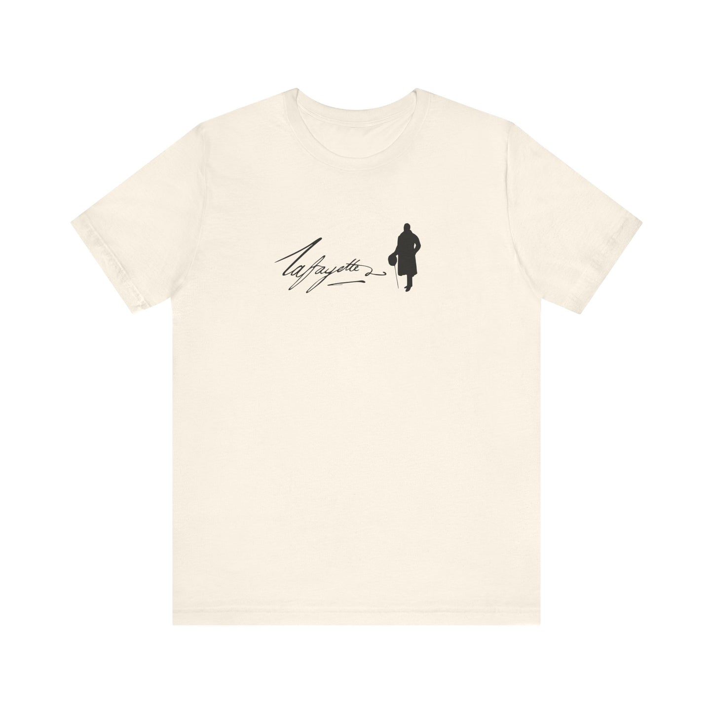 Marquis de Lafayette Silhouette Signature Unisex Jersey Short Sleeve Tee - With Lafayette Quote