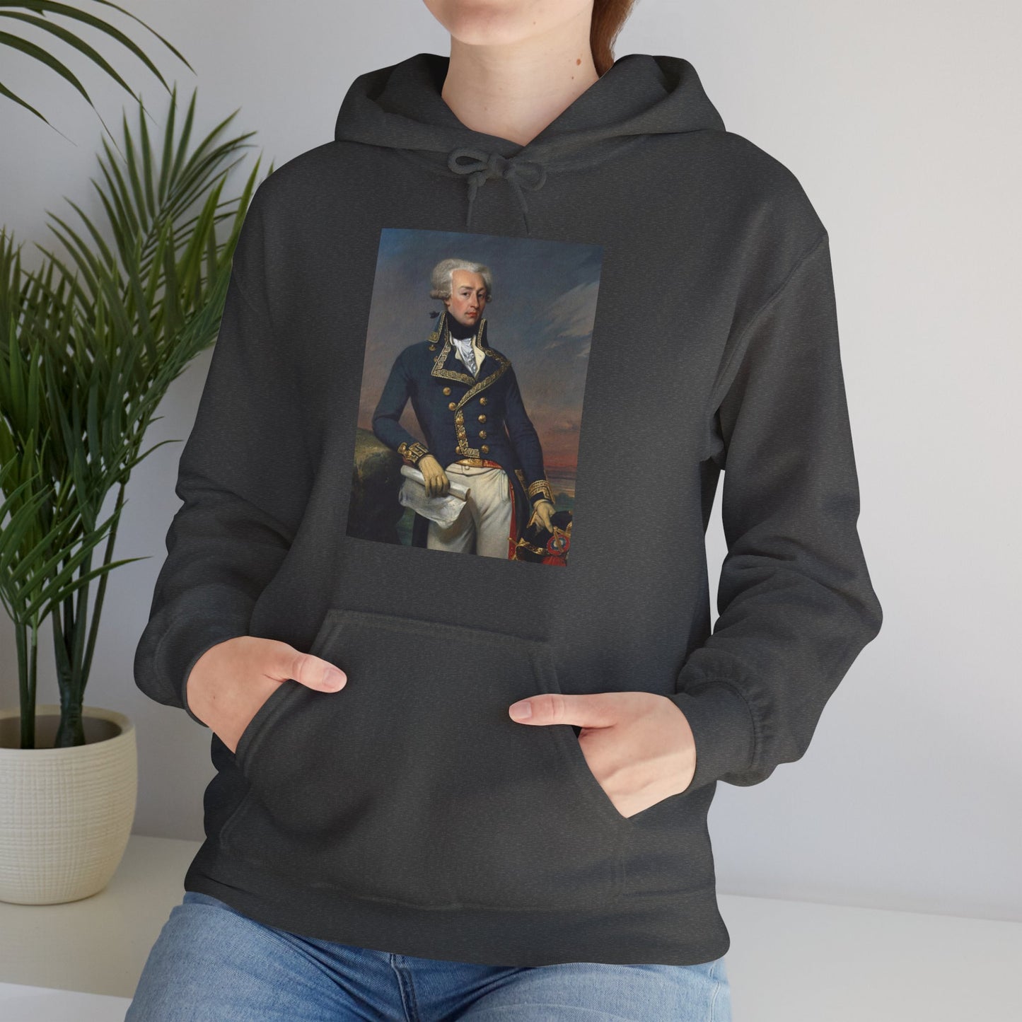 Two-Sided Marquis de Lafayette Classic Unisex Heavy Blend Hooded Sweatshirt With Quote
