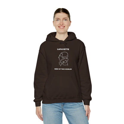 Marquis de Lafayette Classic Unisex Heavy Blend Hooded Sweatshirt - Line Portrait Design