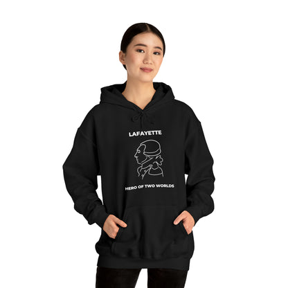 Marquis de Lafayette Classic Unisex Heavy Blend Hooded Sweatshirt - Line Portrait Design