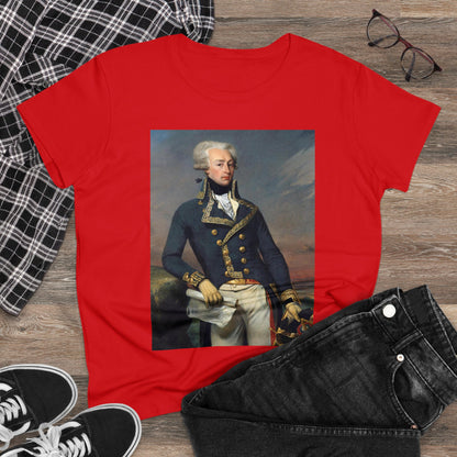 Lafayette Women's Tee Classic Cap Sleeves Midweight Cotton - Slightly Fitted, Marquis de Lafayette, Bicentennial, History, History Teacher