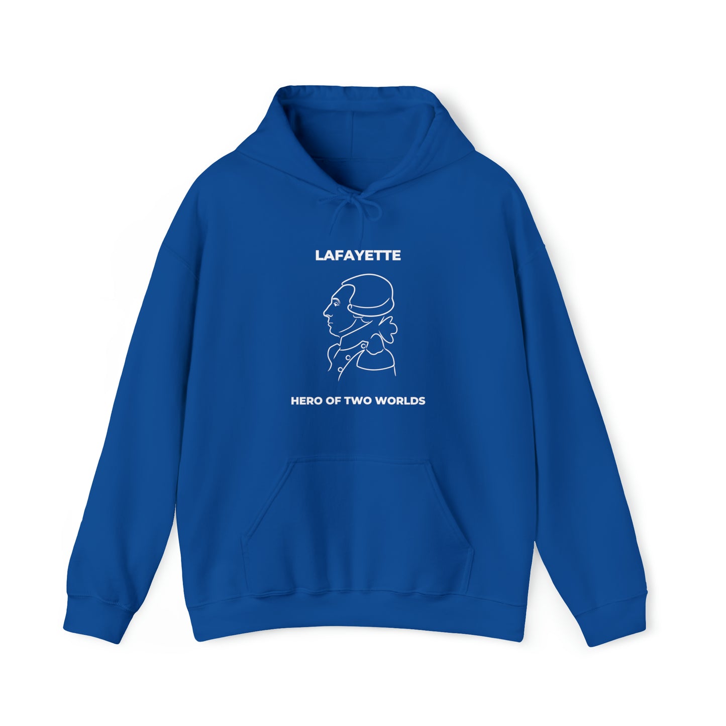 Marquis de Lafayette Classic Unisex Heavy Blend Hooded Sweatshirt - Line Portrait Design