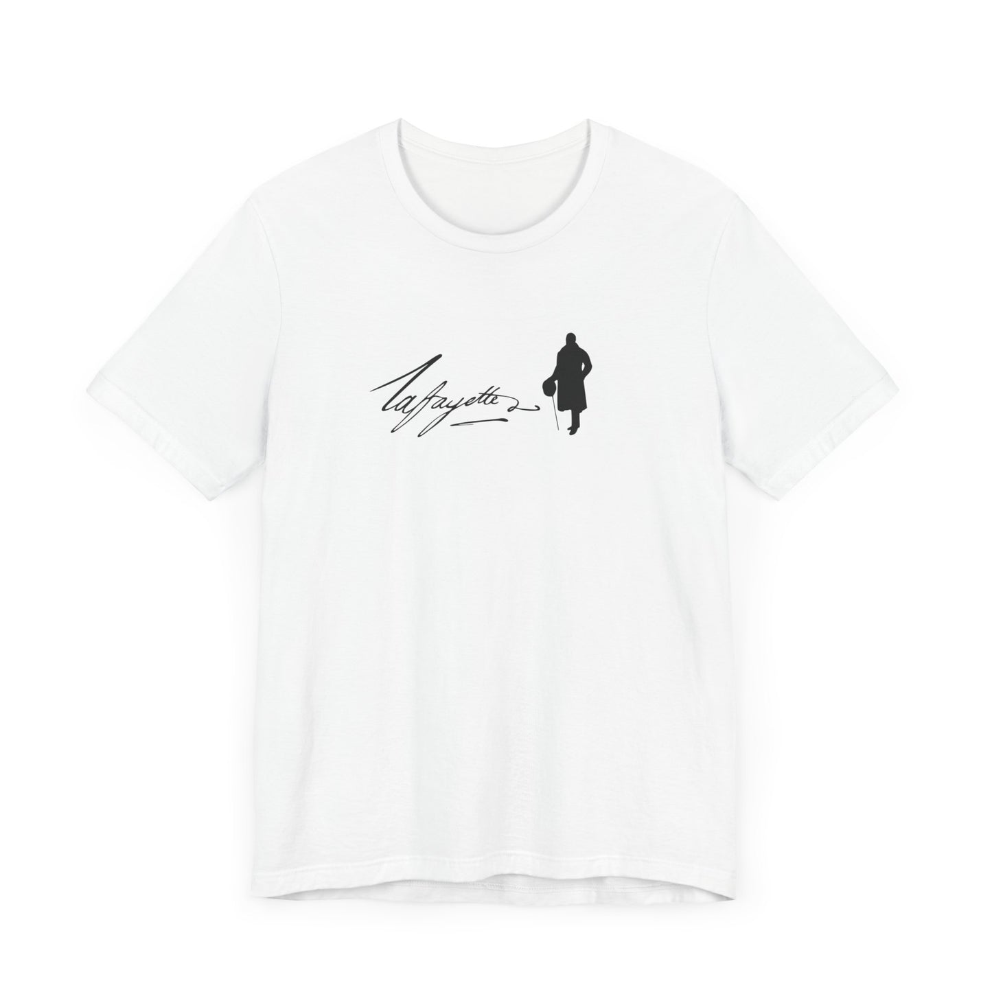 Marquis de Lafayette Silhouette Signature Unisex Jersey Short Sleeve Tee - With Lafayette Quote