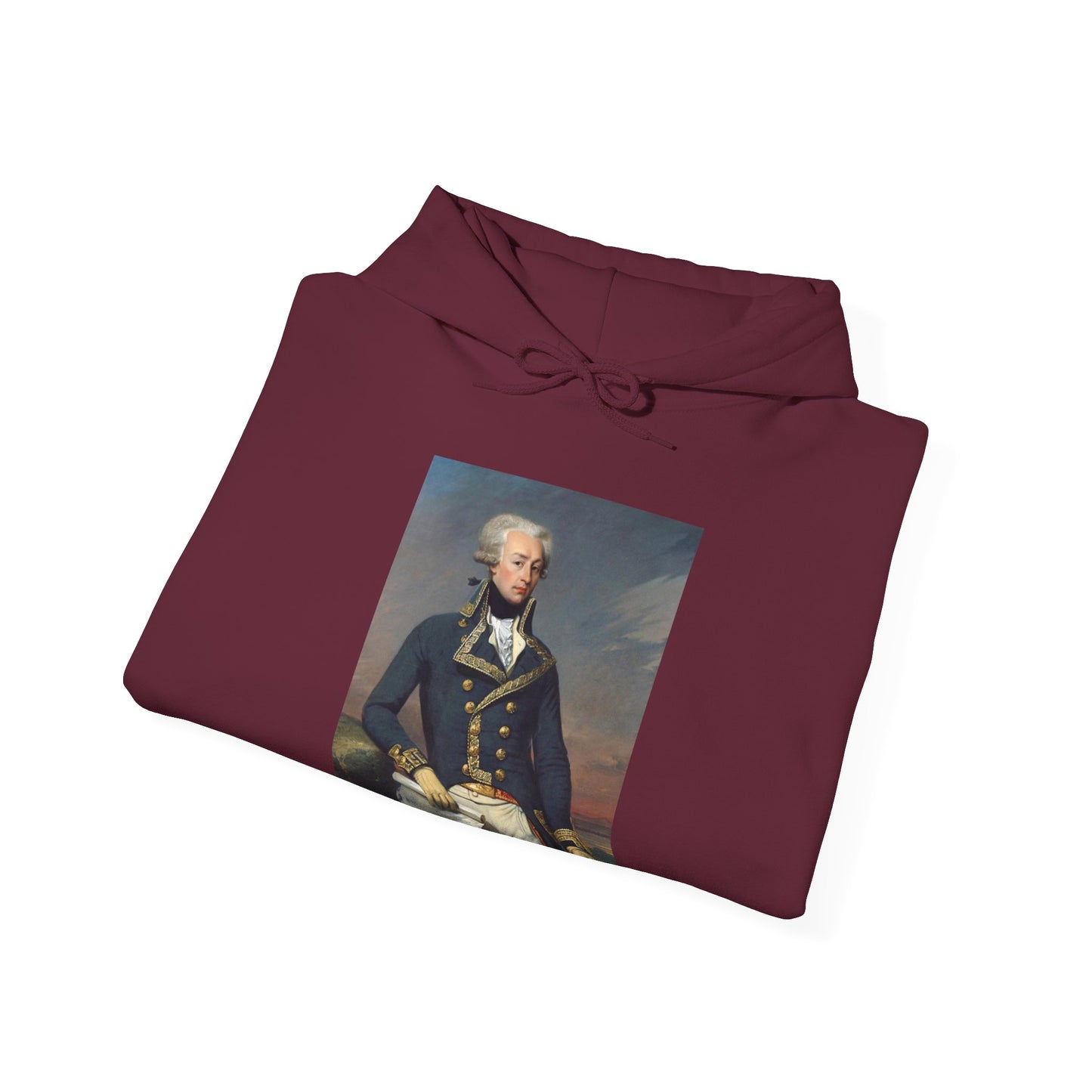 Two-Sided Marquis de Lafayette Classic Unisex Heavy Blend Hooded Sweatshirt With Quote