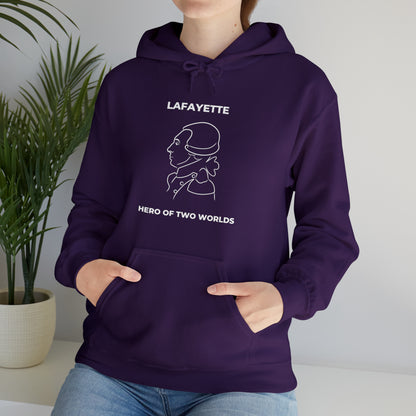 Marquis de Lafayette Classic Unisex Heavy Blend Hooded Sweatshirt - Line Portrait Design