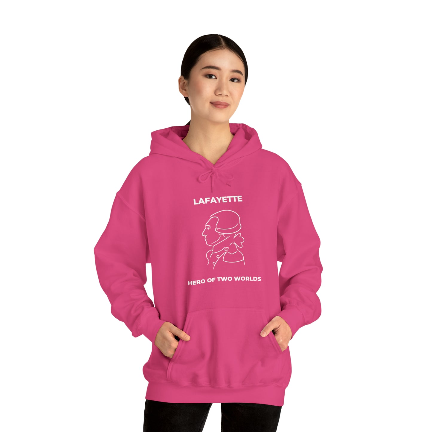 Marquis de Lafayette Classic Unisex Heavy Blend Hooded Sweatshirt - Line Portrait Design