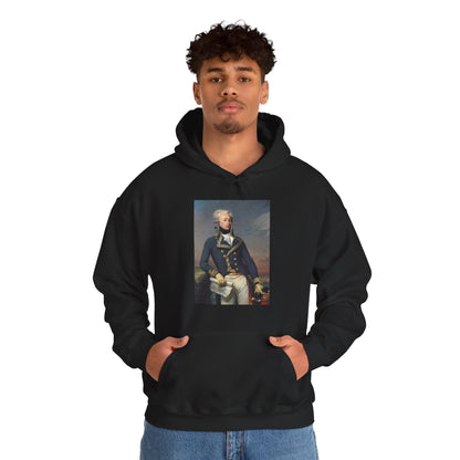 Two-Sided Marquis de Lafayette Classic Unisex Heavy Blend Hooded Sweatshirt With Quote