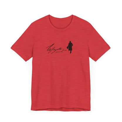 Marquis de Lafayette Silhouette Signature Unisex Jersey Short Sleeve Tee - With Lafayette Quote