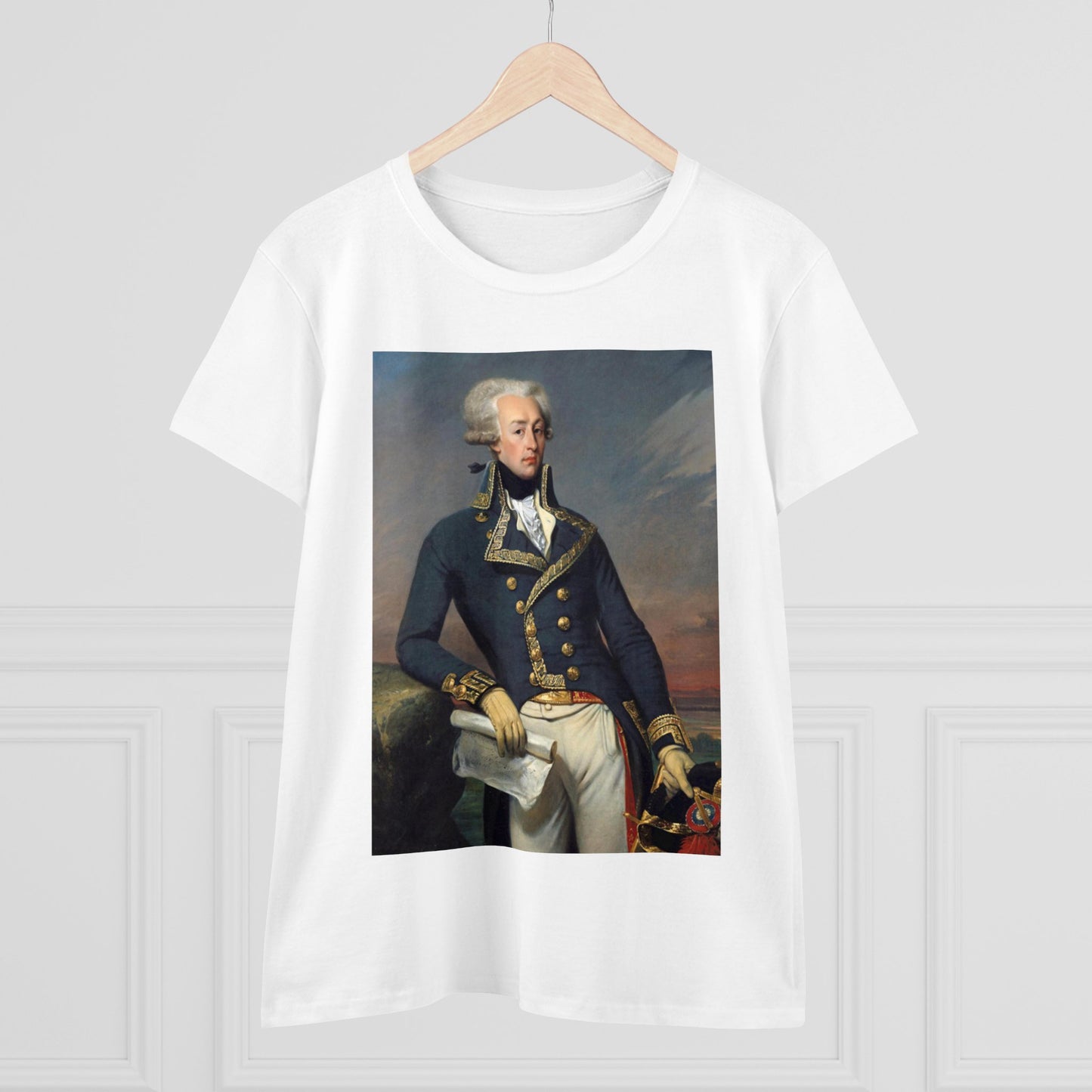 Lafayette Women's Tee Classic Cap Sleeves Midweight Cotton - Slightly Fitted, Marquis de Lafayette, Bicentennial, History, History Teacher